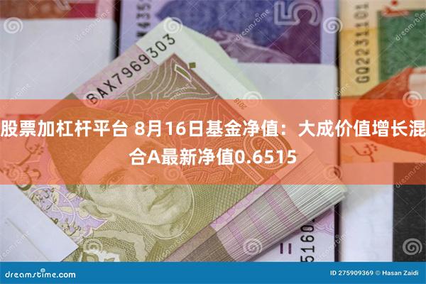 股票加杠杆平台 8月16日基金净值：大成价值增长混合A最新净值0.6515