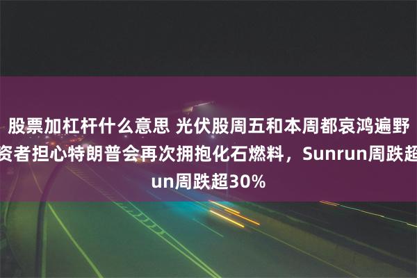 股票加杠杆什么意思 光伏股周五和本周都哀鸿遍野，投资者担心特朗普会再次拥抱化石燃料，Sunrun周跌超30%